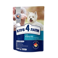 Клуб 4 Лапы Premium Small 900 г сухой корм с ягненком и рисом для собак