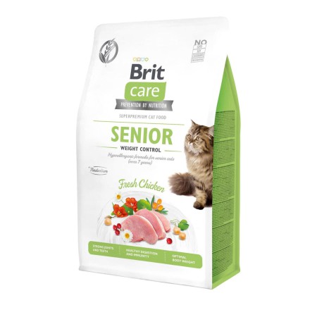 Brit Care GF Senior Weight Control 400 г сухой корм для пожилых кошек с курицей 