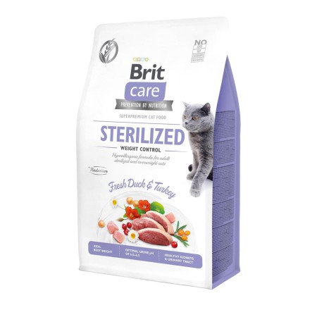 Brit Care GF Sterilised Weight Control 2 кг сухий корм для стерилізованих кішок з качкою 