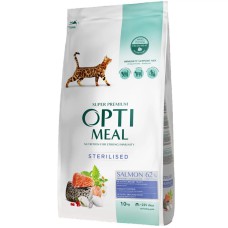 Optimeal Sterilised Salmon для стерилізованих кішок з лососем 10 кг