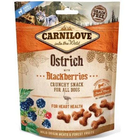 Ласощі для собак Carnilove Dog Crunchy Snack, м'ясо страуса та ожина 200 г (100406)