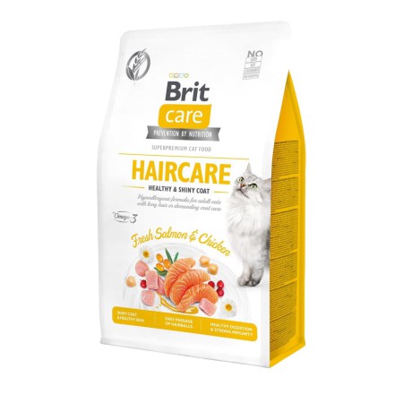 Brit Care GF Haircare Shiny Coat 2 кг сухой корм для кошек c курицей и лососем 