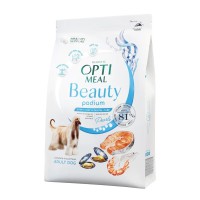 Optimeal Dog Beauty Podium для собак блестящая шерсть и уход за зубами из морепродуктов 1.5 кг