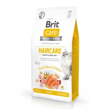 Brit Care GF Haircare Shiny Coat 400 кг сухой корм для кошек c курицей и лососем