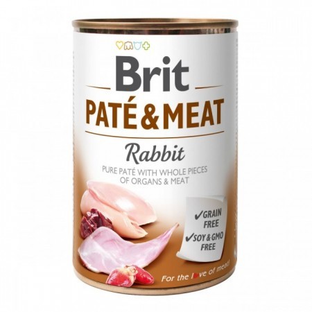 Brit Pate Meat Dog 400 г для собак паштет із кроликом 