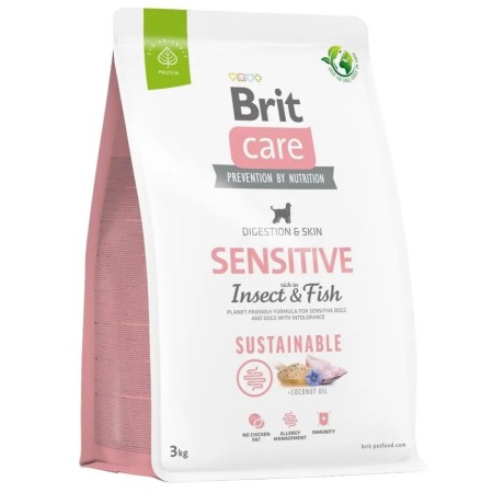 Brit Care Dog Sustainable Sensitive Fish 3 кг сухий корм для собак з чутливим травленням, риба та комахи 