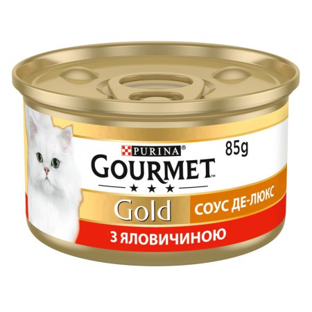 Gourmet Gold Шматочки для кішок з яловичиною в соусі 24x85 г