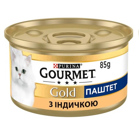 Вологий корм Gourmet Gold для кішок паштет з індичкою 24x85 г
