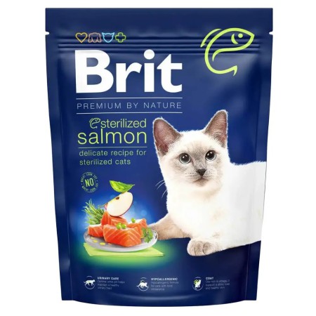 Brit Premium Sterilised Salmon 1.5 кг сухий корм для стерилізованих кішок з лососем