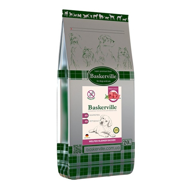 Baskerville HF Adult Rind Getreidefrei kleine Rassen 20 кг сухой корм для щенков мелких пород с мясом