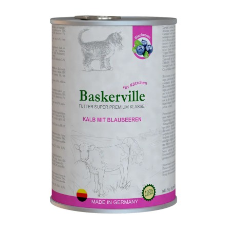 Baskerville Super Premium Kalb Mit Brlaubeeren Телятина с черникой для котят 400 г