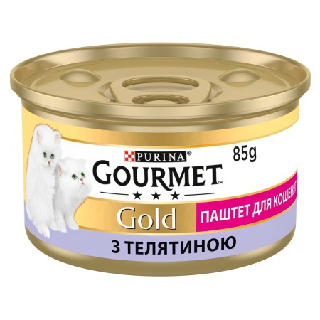 Вологий корм Gourmet Gold для кошенят паштет з телятиною 24x85 г