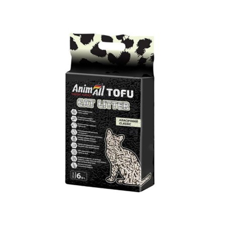 Наповнювач соєвий AnimАll Тофу для котячого туалету стандарт 6 л/2.6 кг