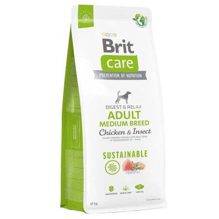 Brit Care Dog Sustainable Adult Medium Breed Chicken 12 кг сухий корм з куркою та комахами 