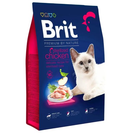 Brit Premium Sterilised Chicken 8 кг сухий корм для стерилізованих кішок з куркою