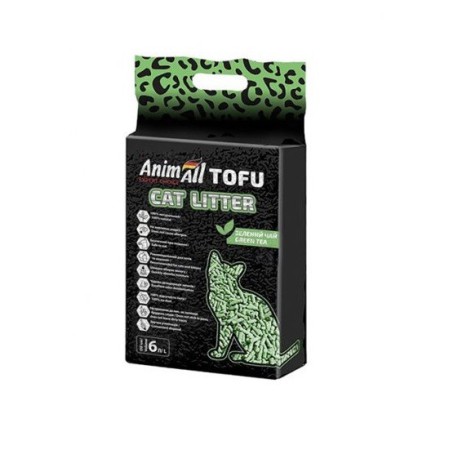 Наповнювач соєвий AnimАll Тофу для котячого туалету зелений чай 6 л/2.6 кг