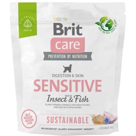 Brit Care Dog Sustainable Sensitive Fish 1 кг сухий корм для собак з чутливим травленням, риба та комахи 