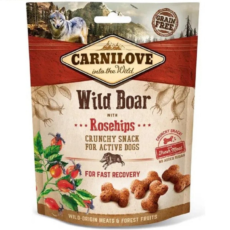 Лакомство для собак Carnilove Dog Crunchy Snack, дикий кабан и шиповник 200 г (100407)