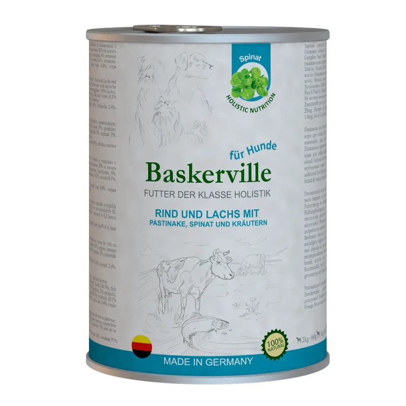 Baskerville Holistic Kalb und Lachs для собак лосось и говядина 800 г