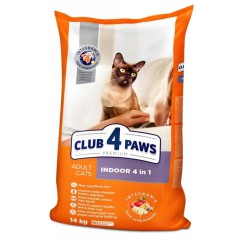 Клуб 4 Лапы Premium Indoor 4in1 для кошек с курицей 14 кг