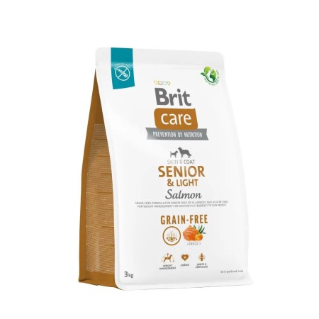 Brit Care Grain Free Senior & Light Salmon 3 кг сухий корм для собак з лососем