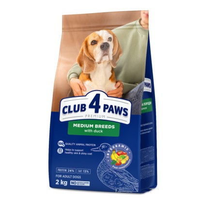 Клуб 4 Лапи Premium Medium Duck 2 кг сухий корм для собак середніх порід з качкою