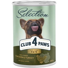 Клуб 4 Лапы Premium Selection 400 г Паштет с курицей и индейкой для собак 