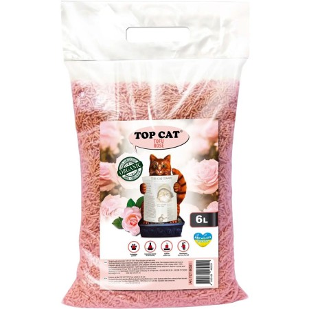 Наповнювач для котячого туалету Top Cat Tofu соєвий Роза 6 л