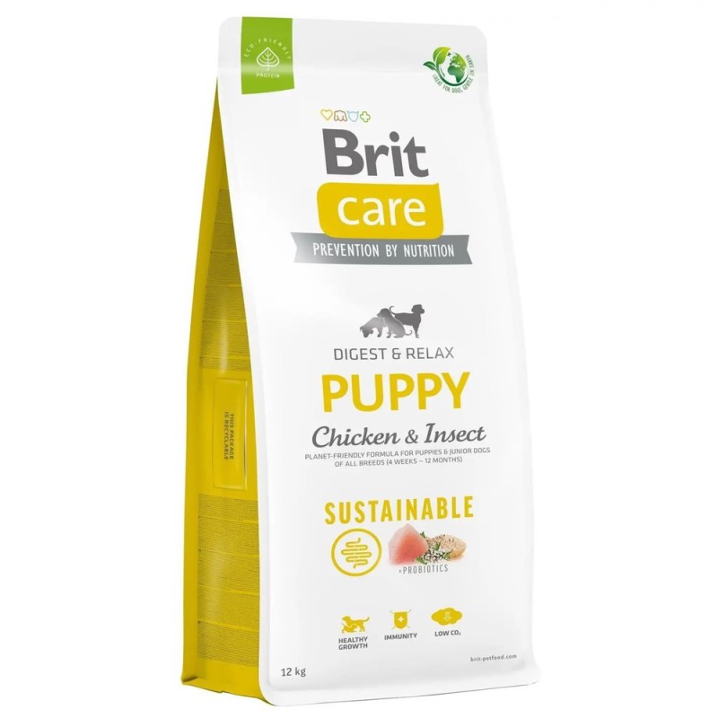 Brit Care Dog Sustainable Puppy Chicken для щенков с курицей и насекомыми 12 кг