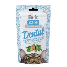 Лакомство Brit Care Dental для поддержания здоровья зубов у кошек 50 г