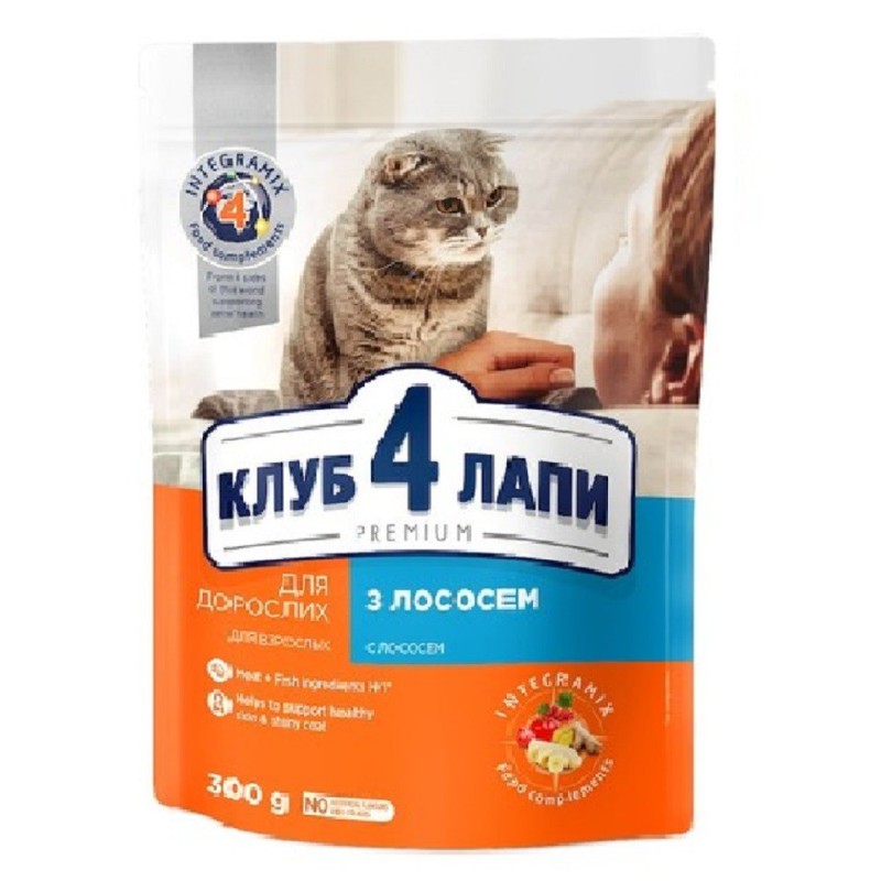 Клуб 4 Лапи Premium Salmon для кішок з лососем 300 г