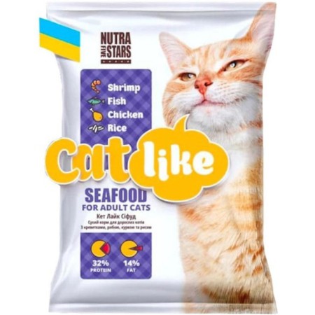 Nutra 5 stars Cat like Seafood для котів з креветкою, куркою, рибою та рисом 10 кг