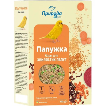 Корм для волнистых попугаев Природа Папужка, Йод та колор 500 г (PR241085)