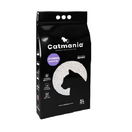 Бентонитовый наполнитель Catmania для кошек с лавандой лаванда, фиолетовые гранулы 5 л 4.25 кг