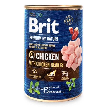 Brit Premium by Nature Chicken 400 г вологий корм з курячим серцем для собак усіх порід