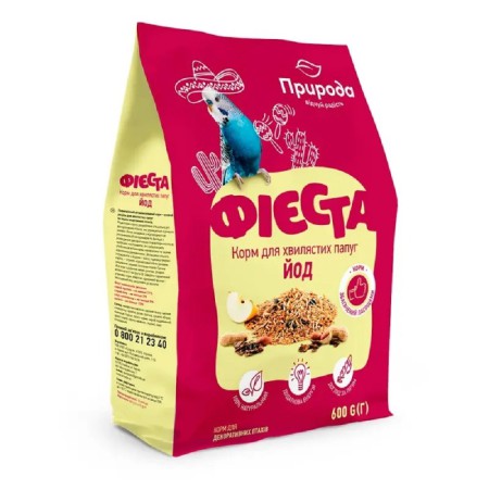 Корм для волнистых попугаев Природа Фиеста, Йод 600 г (PR241388)