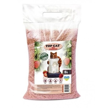 Наповнювач для котячого туалету Top Cat Tofu соєвий з ароматом полуниці 6 л