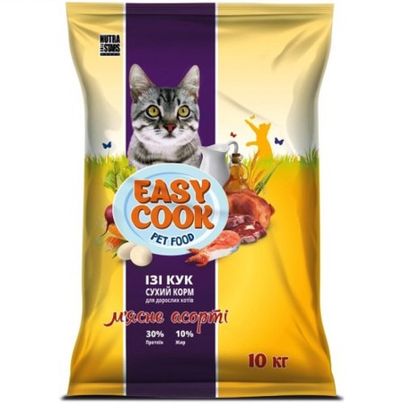 Nutra 5 stars Easy Cook CAT 10 кг сухий корм для котів м'ясне асорті