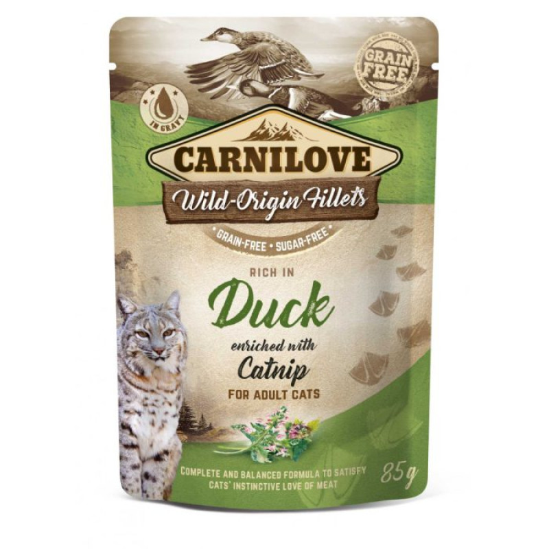 Carnilove Duck with Catnip 85 г беззерновий вологий корм для дорослих котів з качкою та котячої м’ятою