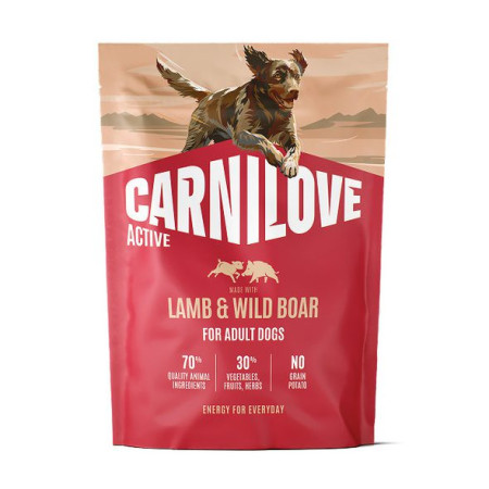 Carnilove Active Lamb & Wild Boar 1.5 кг  беззерновий сухий корм для активних собак з ягням та диким кабаном