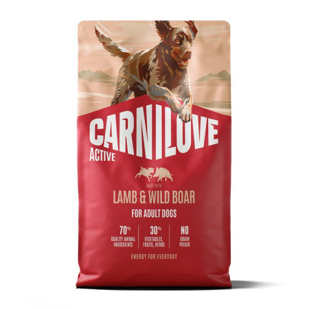 Carnilove Active Lamb & Wild Boar 4 кг беззерновий сухий корм для активних собак з ягням та диким кабаном