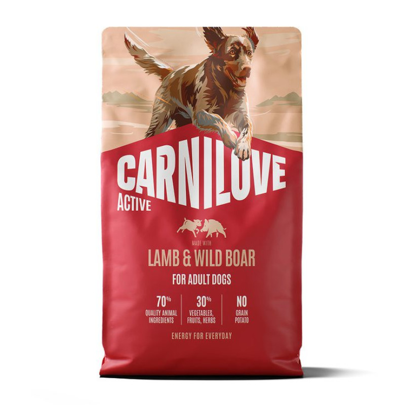 Carnilove Active Lamb & Wild Boar 4 кг беззерновий сухий корм для активних собак з ягням та диким кабаном