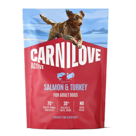 Carnilove Active Salmon & Turkey 1.5 кг беззерновий сухий корм для активних собак з лососем та індичкою