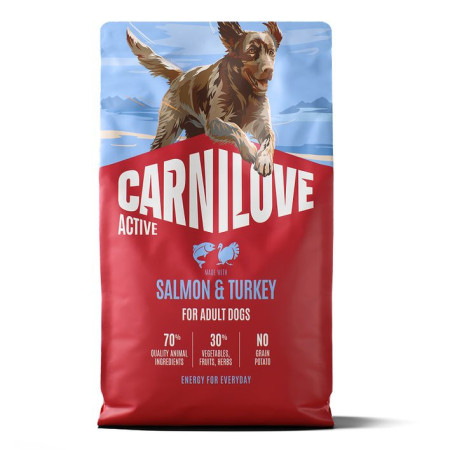 Carnilove Active Salmon & Turkey 4 кг беззерновой сухой корм для собак с лососем
