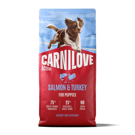 Carnilove Active Salmon & Turkey Puppy 12 кг беззерновой полнорационный корм для щенков с лососем и индейкой