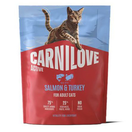 Carnilove Active Salmon & Turkey 400 г беззерновий сухий корм для котів з лососем