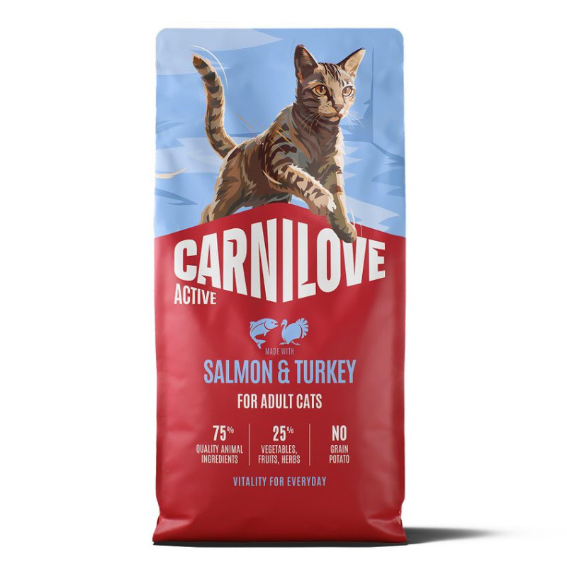 Carnilove Active Salmon & Turkey 6 кг беззерновий корм з лососем та індичкою для активних котів