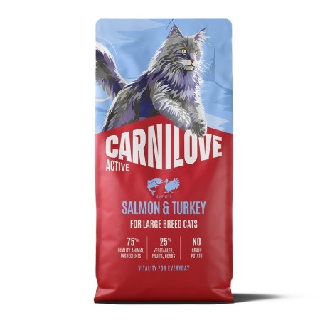 Carnilove Active Salmon & Turkey Large Breed 6 кг беззерновий повнораціонний корм для котів з лососем та індичкою