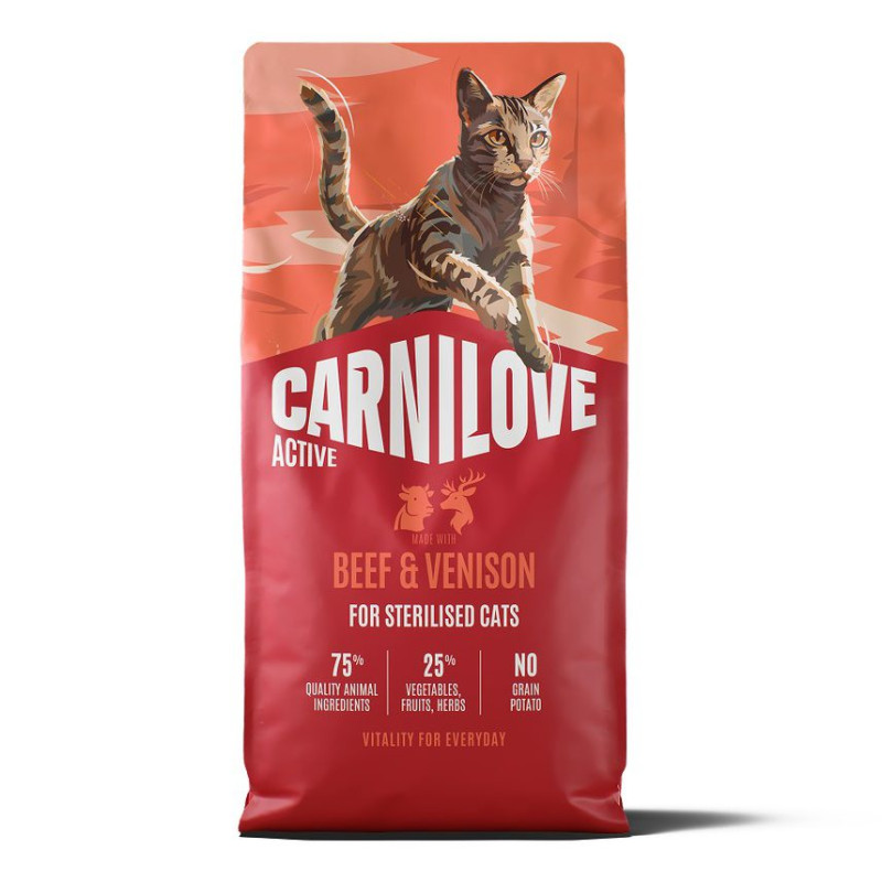 Carnilove Active Beef & Venison Sterilised беззерновий сухий корм для стерилізованих котів з яловичиною та олениною 6 кг