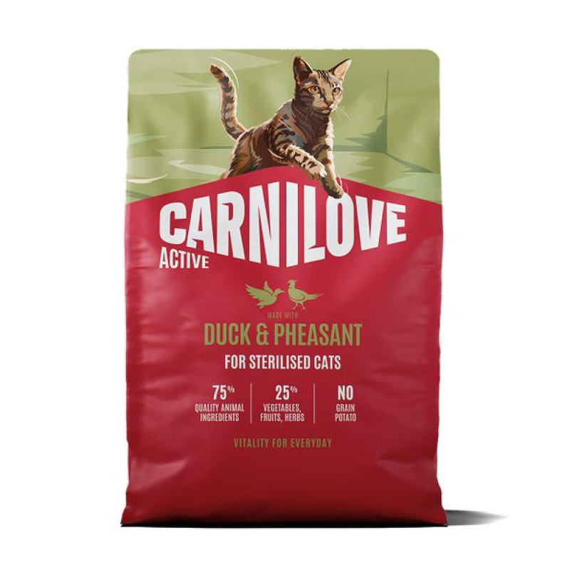 Carnilove Active Duck & Pheasant Sterilised 2 кг беззерновий сухий корм для стерилізованих котів з качкою та фазаном